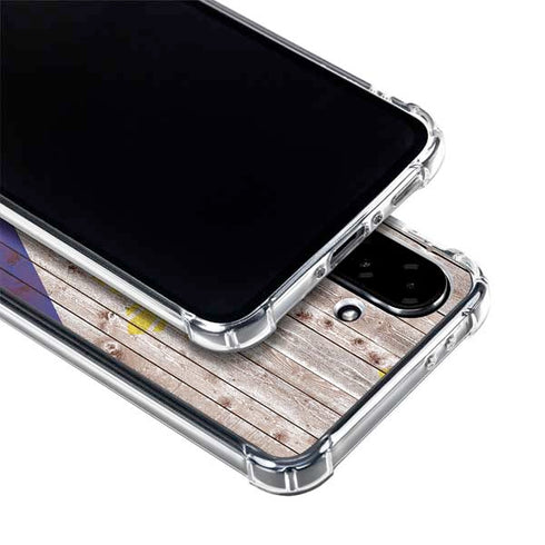 Philippines Flag Dark Wood Galaxy A36 5G Clear Case